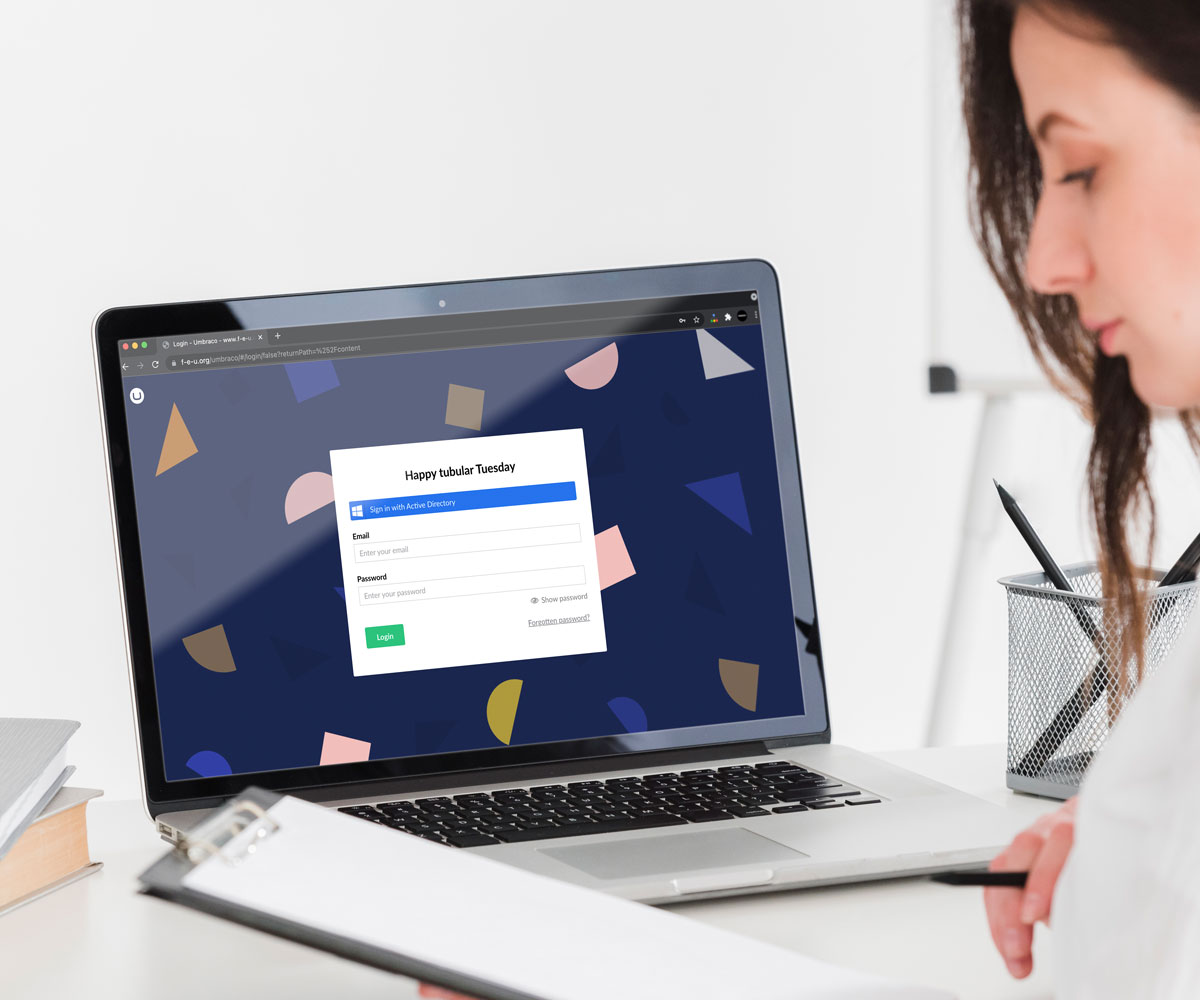 een persoon die een laptop bekijkt